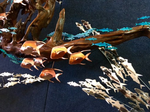 Driftwood Sculpture With Polished Array