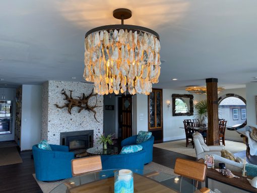 Oyster Shell Chandelier Double Waterfall